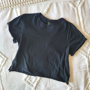 Wild Fable Cropped Black Tee